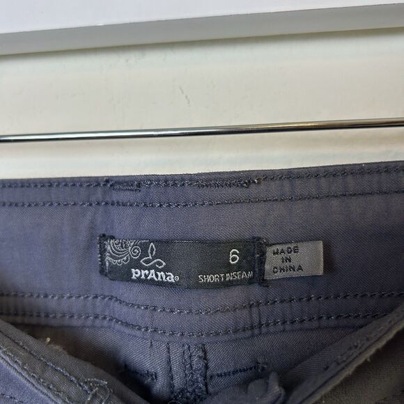 Prana Pants Womens 6 Gray Halle Nylon Outdoor Hiking Stretch Roll Up Gorpcore - Picture 5 of 15